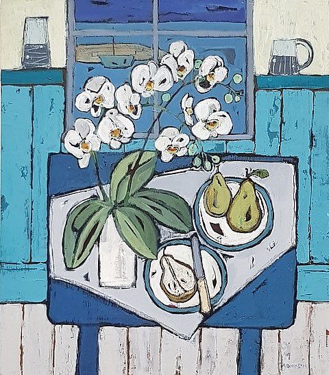 Alison  Dickson - Orchids and pears 