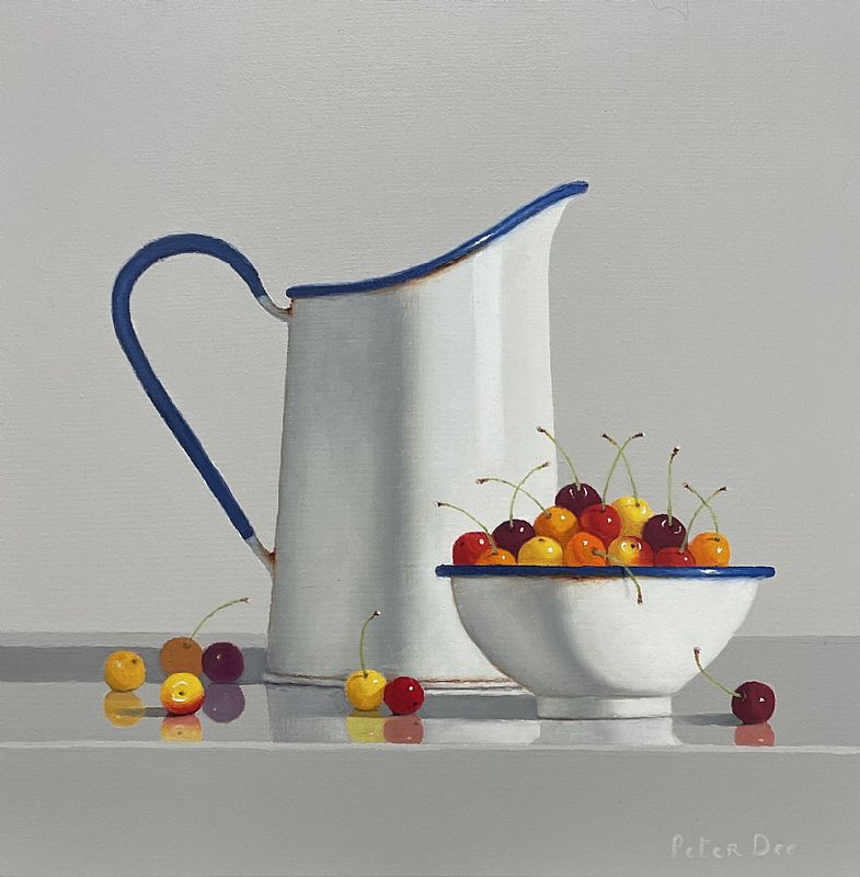 Peter Dee - Vintage enamelware with cherries