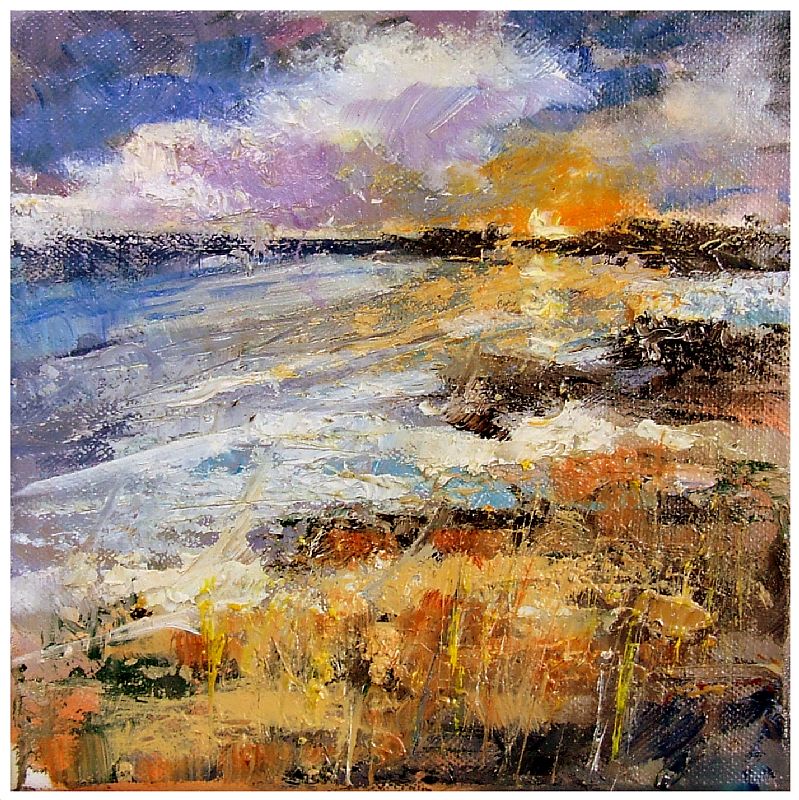 Anne  Doyle - Sun setting on the Sannying beach