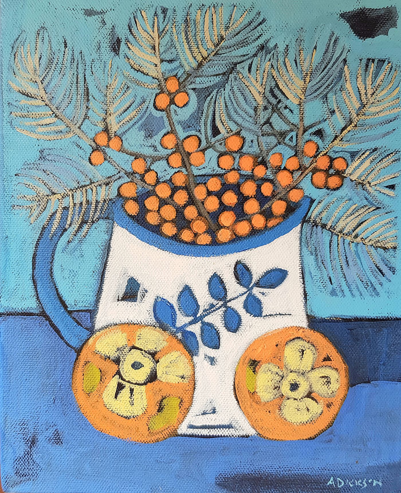 Alison  Dickson - Sea buckthorn and persimmons