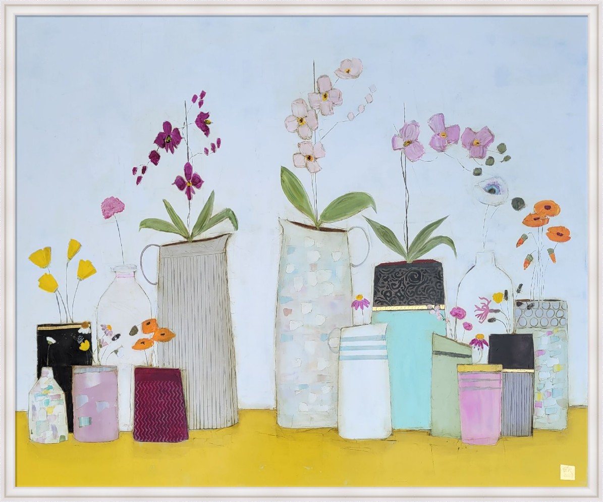 Mixed vessels and blooms by Eithne  Roberts