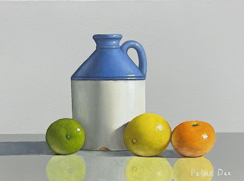 Peter Dee - Stoneware jug with citrus fruits