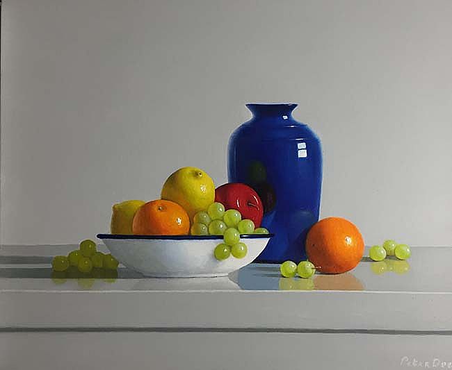 Peter Dee - Blue Jug with Fruit