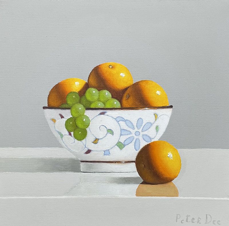 Peter Dee - Bowl of Oranges and Grapes 