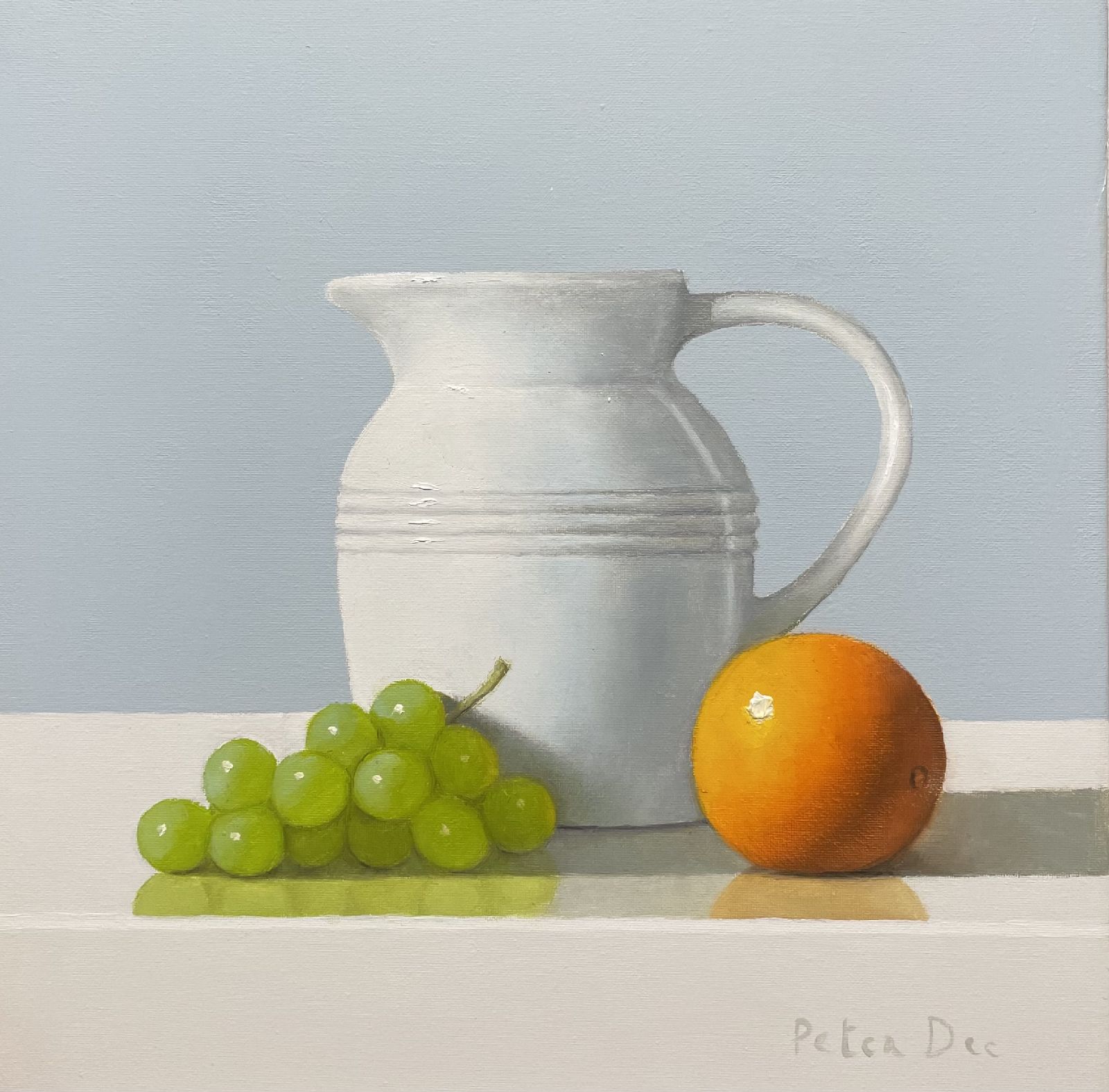 Peter Dee - Ceramic Jug with Orange and Grapes 