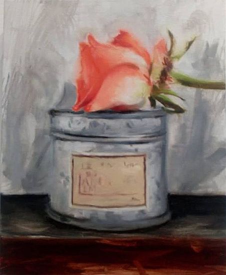 Unknown - Coral Rose on French almond candle with Chinese wedding chest drawer