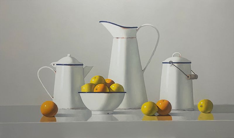 Peter Dee - Vintage Enamelware with Lemons and Oranges 