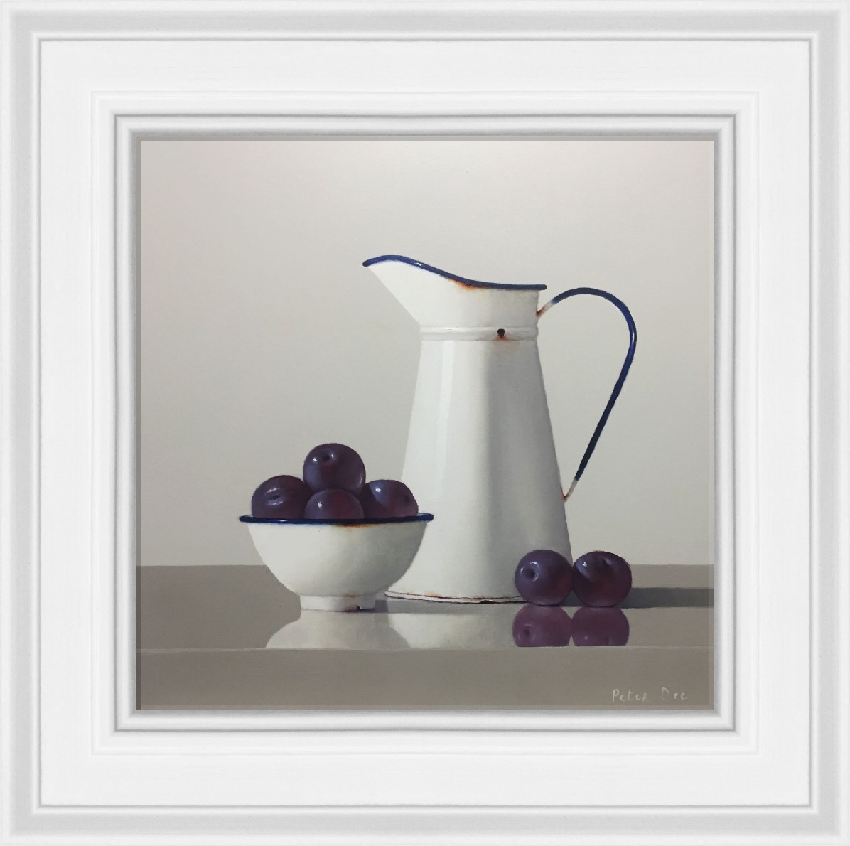Vintage Enamelware with plums by Peter Dee