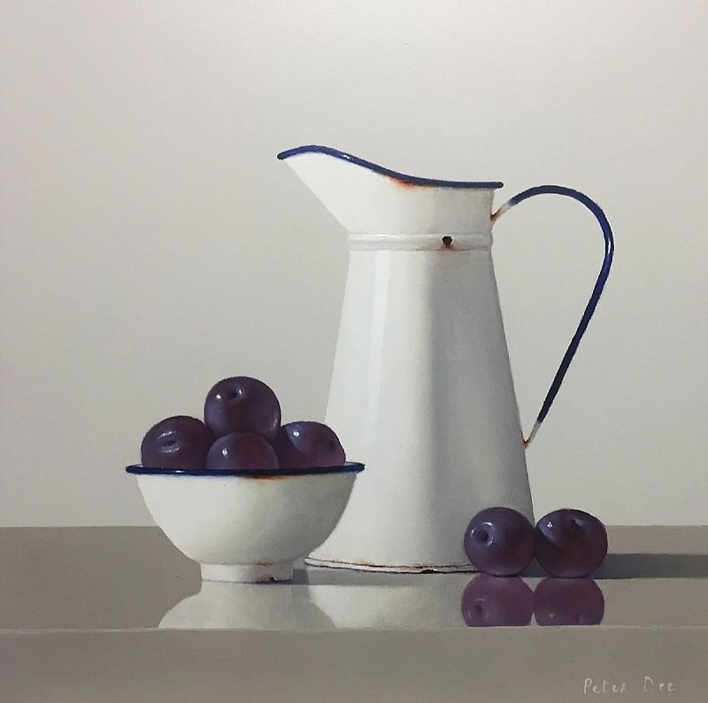 Peter Dee - Vintage Enamelware with plums