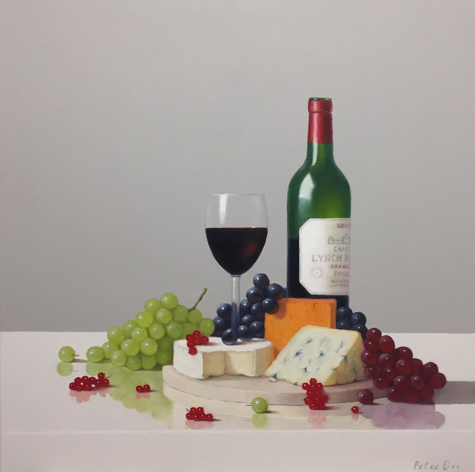 Wine Cheese Still Life by Peter Dee