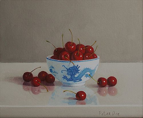 Oriental Bowl with Cherries by Peter Dee