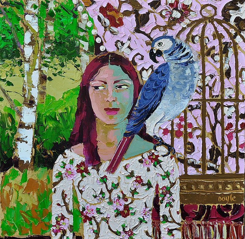 Parrot and Cage by Lucy Doyle