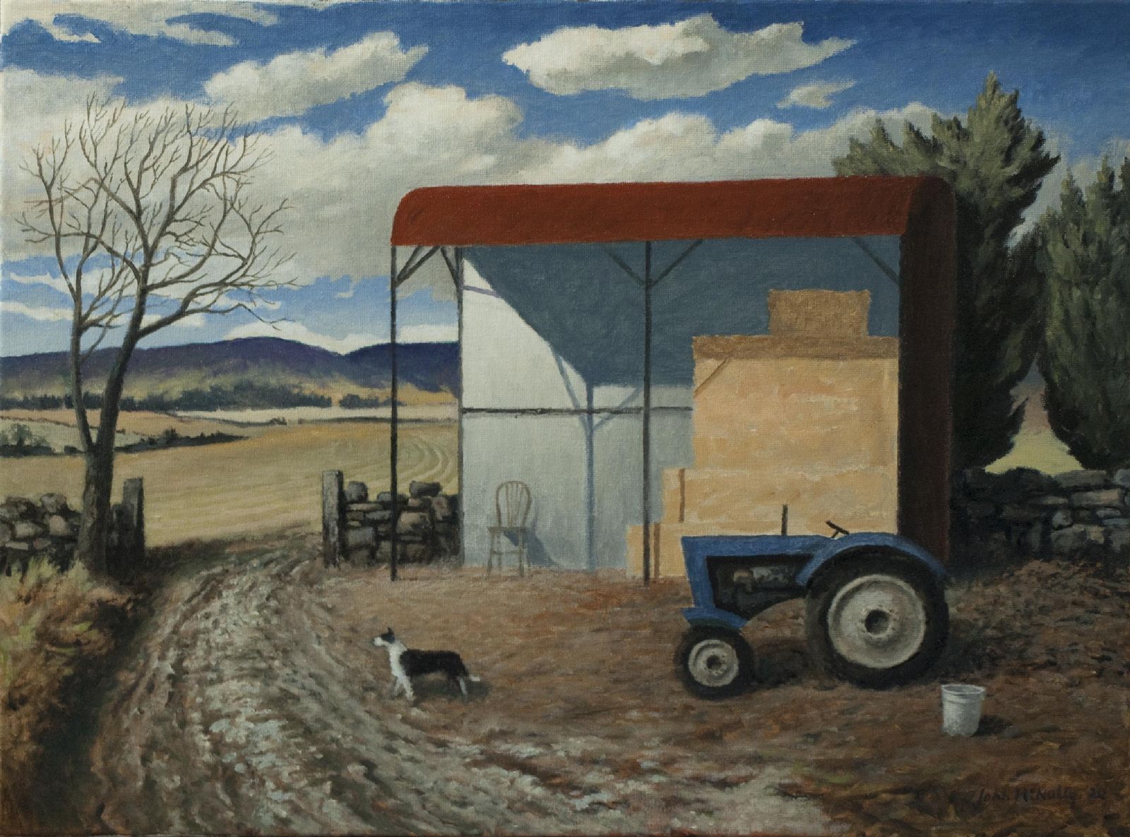 John  McNulty - Barn, tractor and sheepdog