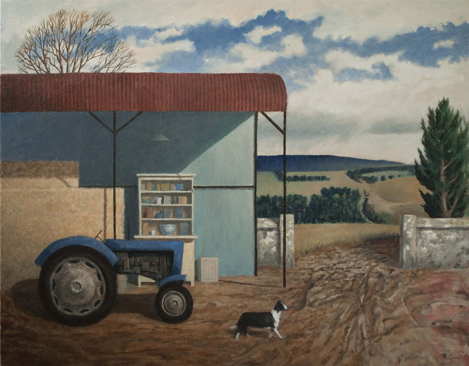 John  McNulty - Blue tractor with sheepdog