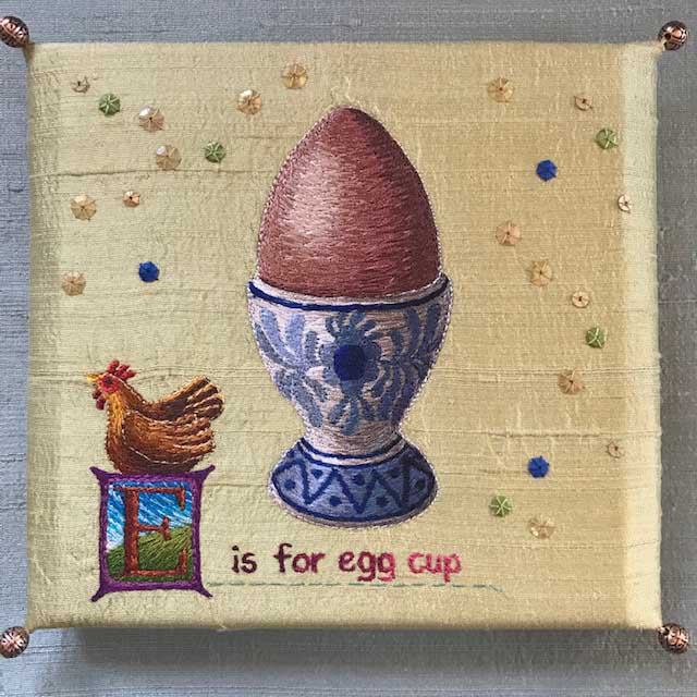 E for Egg cup by Aileen  Johnston