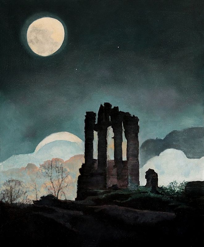 Joseph  Dawson - Ruins by Moonlight