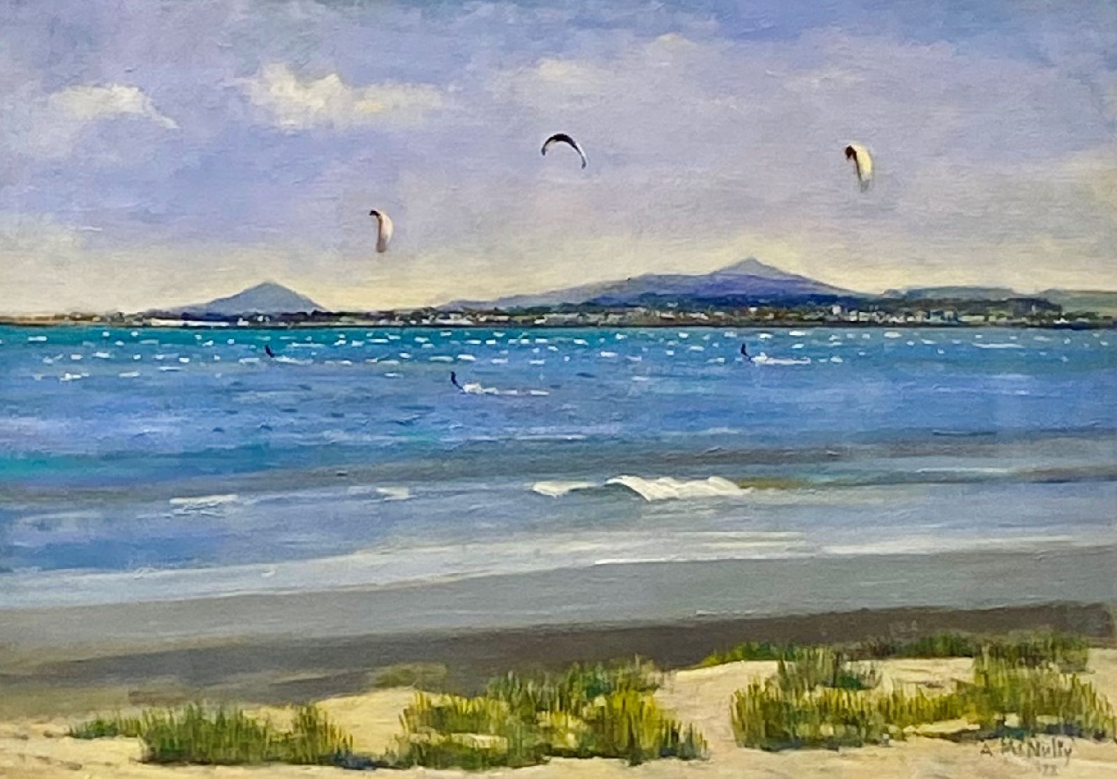 Kite Surfers , Sandymount by Anne Mc Nulty