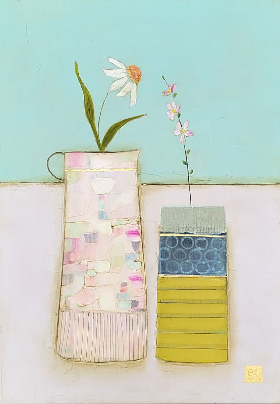 Pink jug and quirky vase