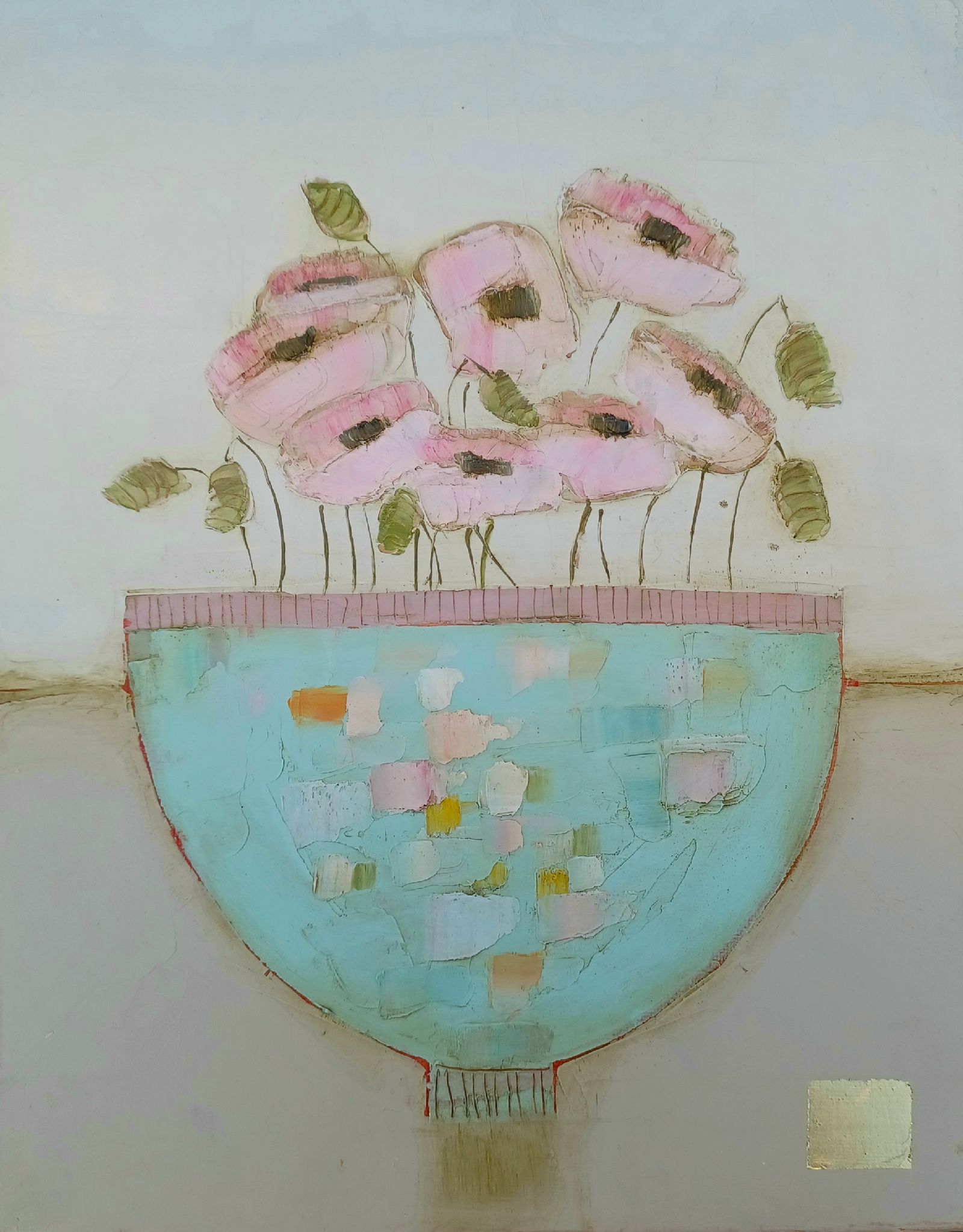 Eithne  Roberts - Pinks in blue
