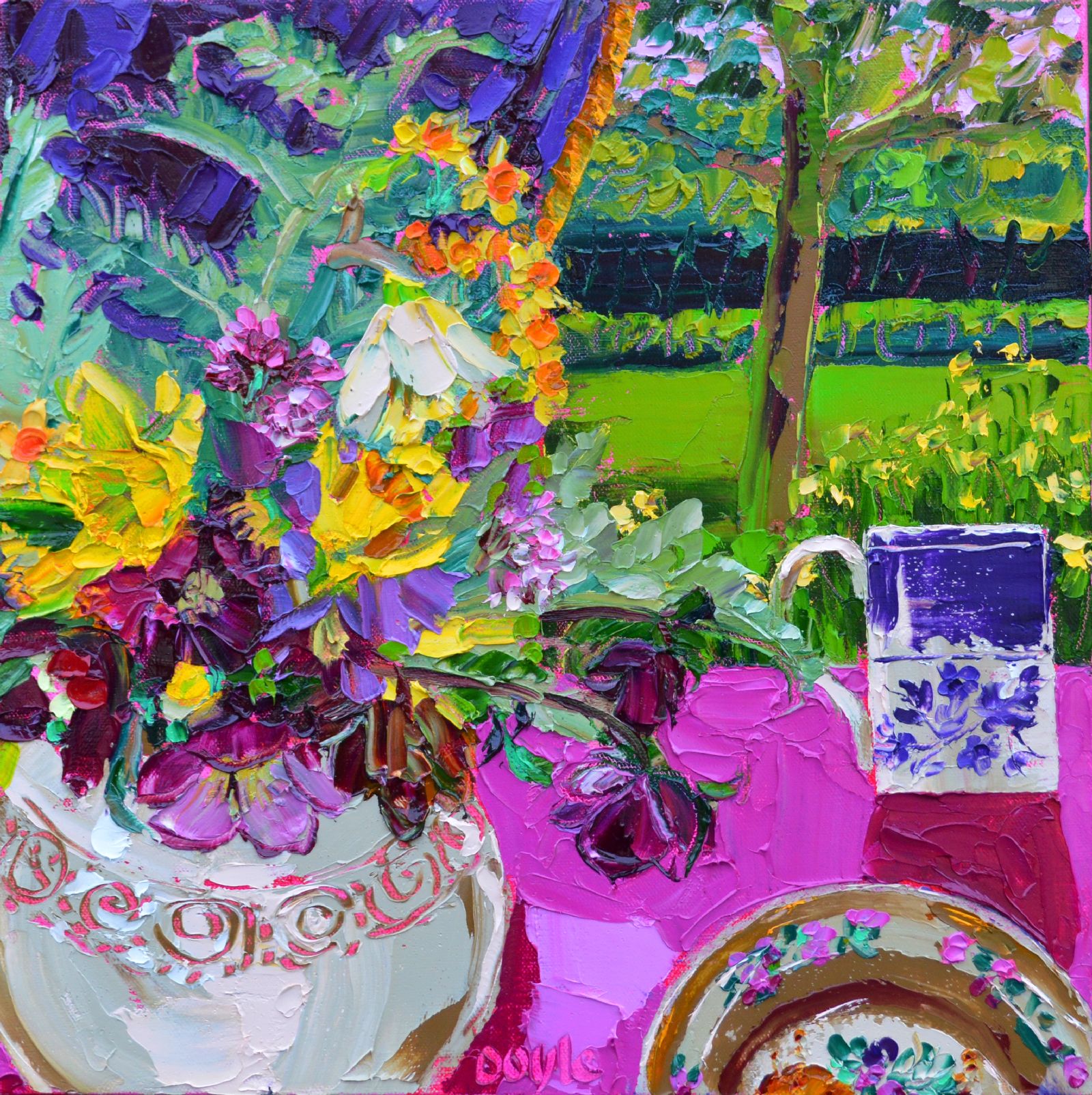 Interior with Spring Flowers by Lucy Doyle